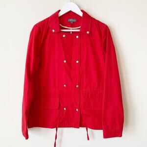 Market & Spruce Jacket Size M Red Trench Coat StitchFix Spring Outerwear Bright